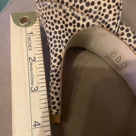 JCrew Calf Hair Leopard Print Kitten Heels Pumps Size 8 High Heels - Picture 13 of 13